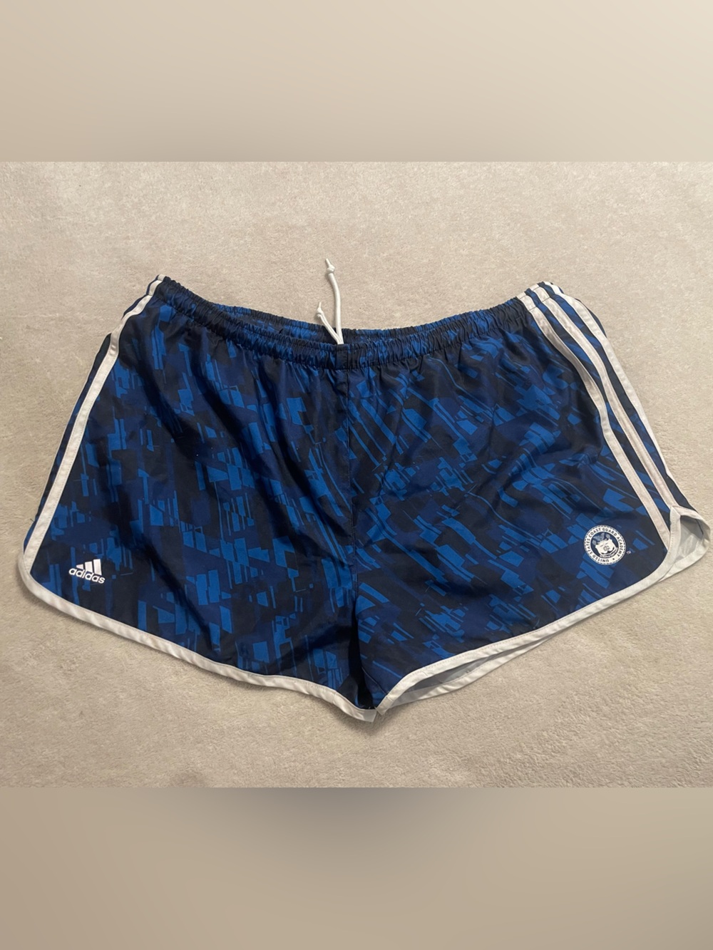 Adidas Women’s Blue Patterned Running Shorts USCGA coast guard, lined inner